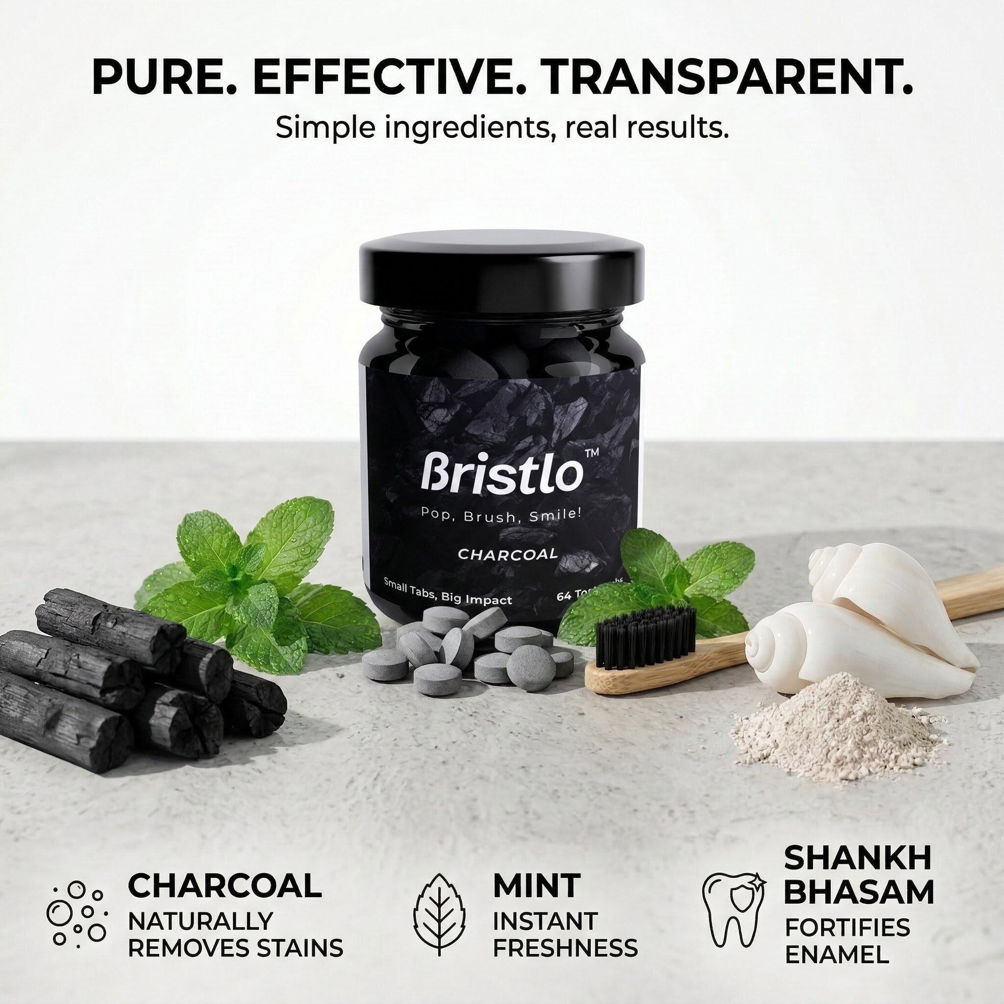 Toothpaste Tablets - Charcoal Mint, 64 Tablets (Buy 1 Get 1 FREE)