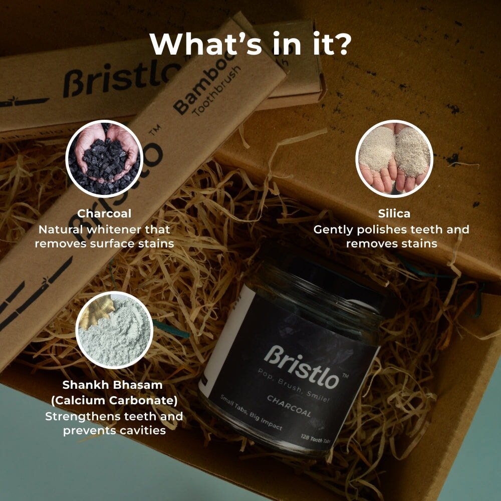 Toothpaste Tablets - Charcoal Mint, 128 Tablets - Bristlo Care