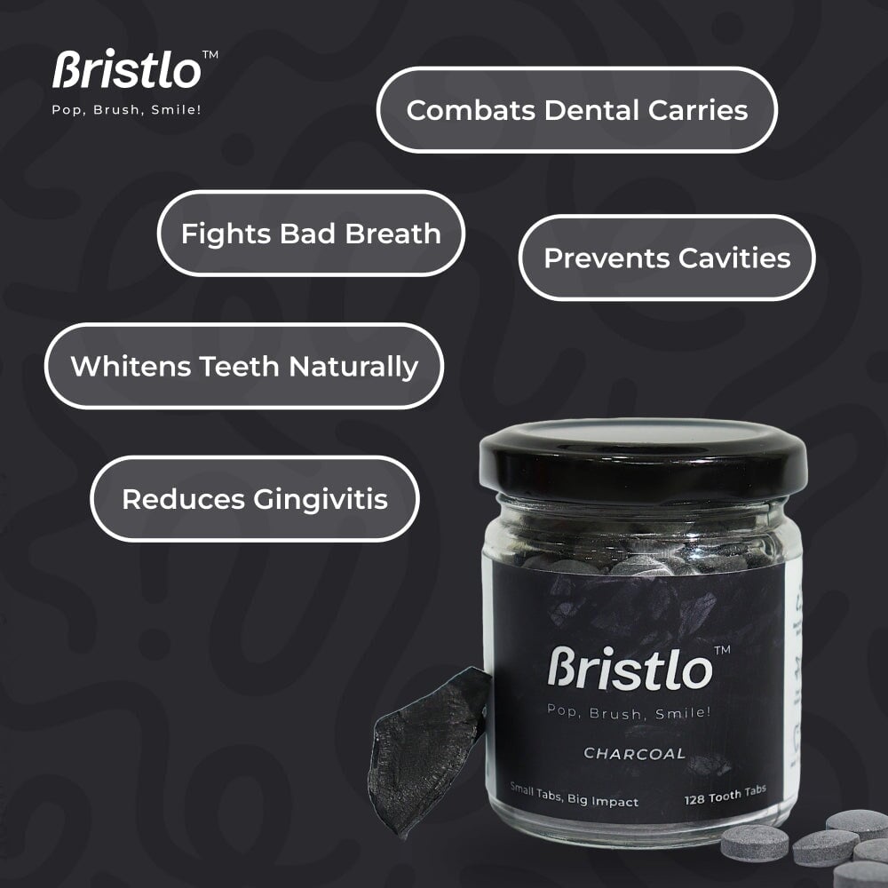 Toothpaste Tablets - Charcoal Mint, 64 Tablets - Bristlo Care