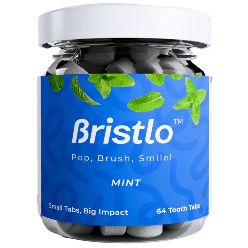 bristlo toothpaste tablets 64 tabs jar in fresh mint flavour